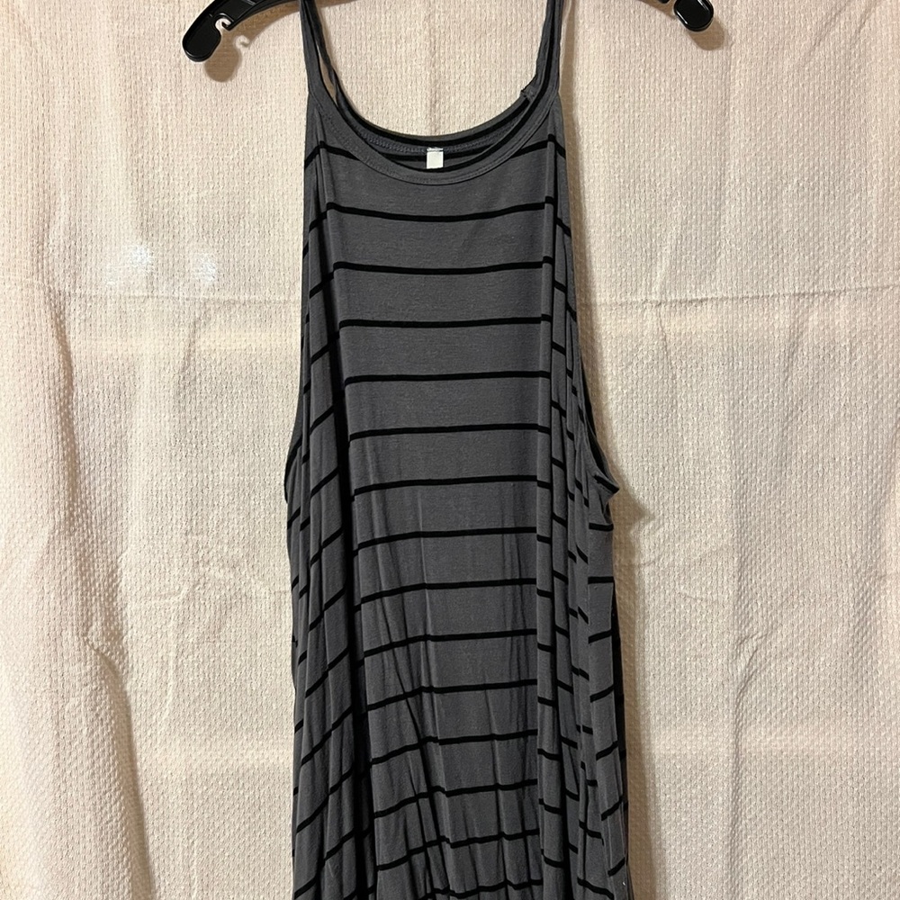 Charcoal and Black Striped Swing Tank